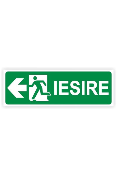 ShopPrint Semn Indicator Iesire in caz de urgenta Stanga, PVC, 30 x 10 cm