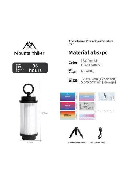 Choice 1PC With Bracket MOUNTAINHIKER 1800mAh 38 Light With Bracket USB Recha...