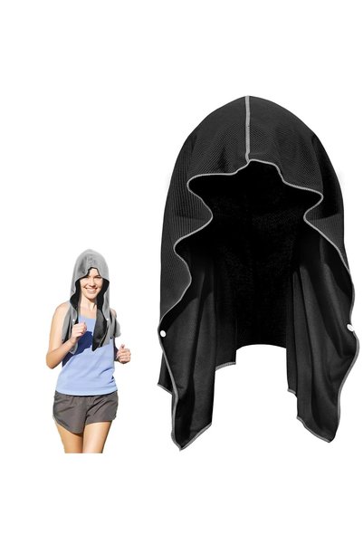Bukela Cooling Hoodie Towel for Men, 63 x 30 cm Quick Dry Absorbent Gym Towel...