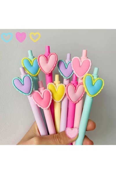 Choice black Random color10pcs 5/10/20pcs Heart Pattern Ballpoint Pen Super S...