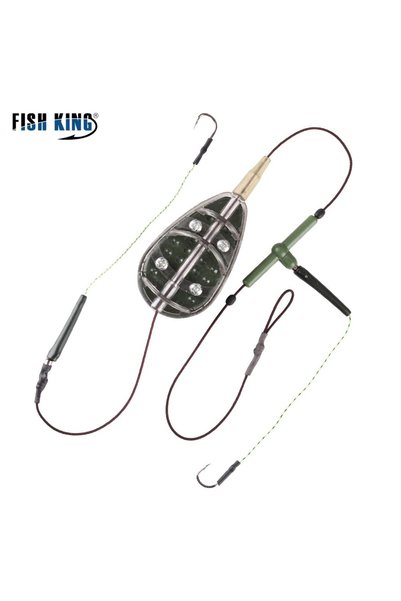 Choice 40g FISH KING 30g-100g High Carbon Steel Metal Feeder Hook Carp Fishin...