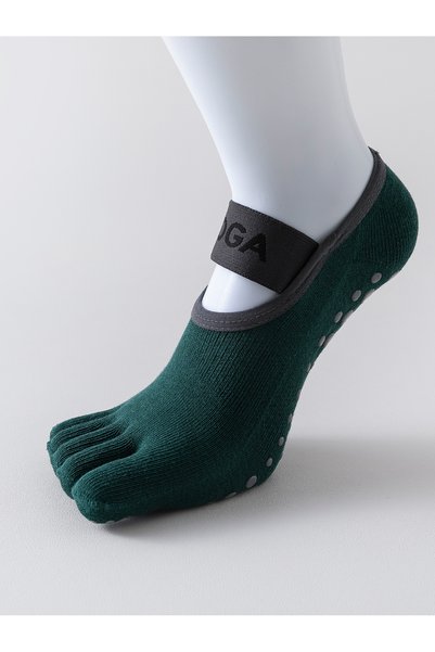 Choice زوج من الجوارب النسائية ذات الخمسة أصابع باللون الأخضر، جوارب يوغا احت...