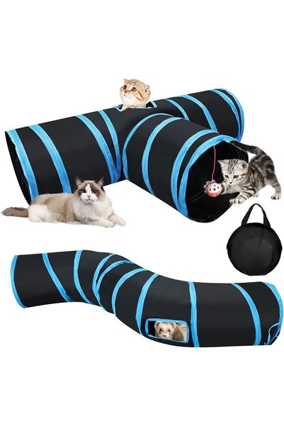 Arabest Collapsible Cat Tunnel, Cat Tunnel Indoor Cat Pet Rabbit Play Tunnel ...