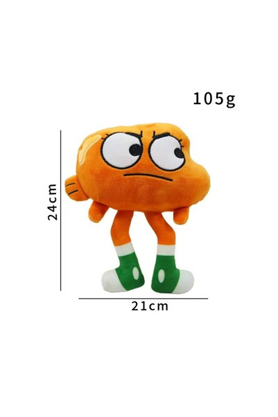 BANDAI 11cm-30cm Orange big eyed fish 2026 World Of Gumball Darwin Plush Doll...