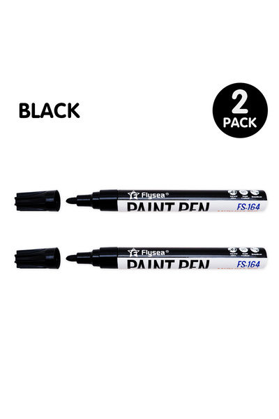 Choice 2pcs Black Black/White Oil Based Paint Pens, Permanent Marker for Meta...