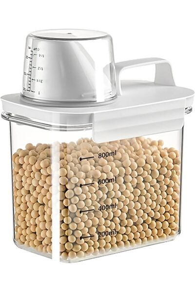 BIGTHREE Cereal Containers, 1100ML Cereal Storage Containers with Measuring C...