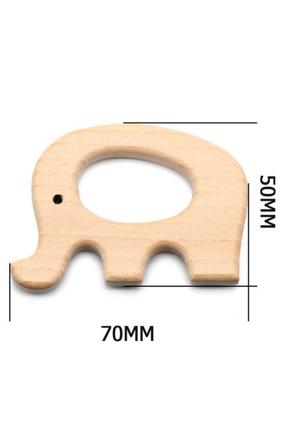Choice 1pcs 4 Elephant Baby Wooden Teethers Food Grade Animal Natural Beech W...