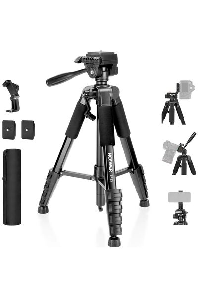 NEEWER BASICS Camera Tripod, 71'' Tripod with Cell Phone Holder Mount Compati...