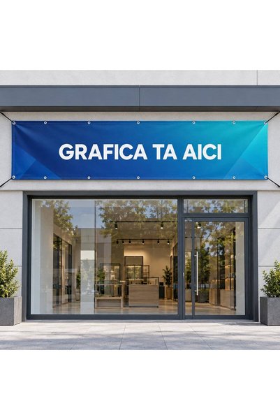 ShopPrint Banner PVC personalizat cu grafica ta, 150x50 cm, frontlit 440 g, t...