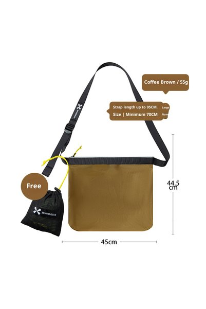 Choice khaki L Ultra-Light Foldable Crossbody Bag Waterproof Sports Travel Co...