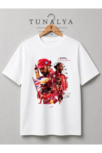 Grafftee Clothing Lewis Hamilton Printed Oversized Unisex T-Shirt, Comfortabl...