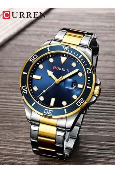 Curren Fashion Watches for Men Stainless steel Casual Quartz Waterproof Sport...