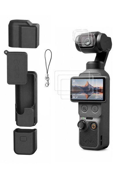 SJet DJI OSMO Pocket 4 Accessory Kit, Silicone Protective Case Cover, Tempere...