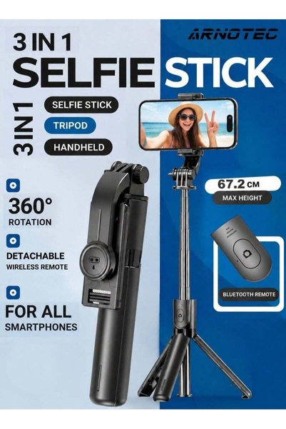 ARNOTEC 81.14 inch (About 200cm) Multifunctional Selfie Stick Tripod, with Bl...