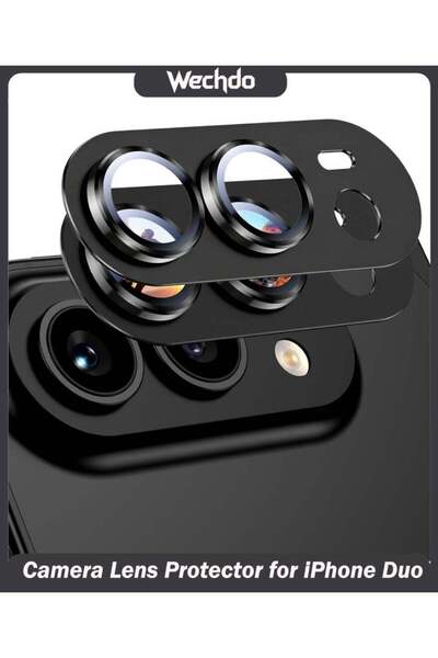 GENERAL Wechdo (2 Pack) Camera Lens Protector for iPhone Duo, Metal Frame Gla...