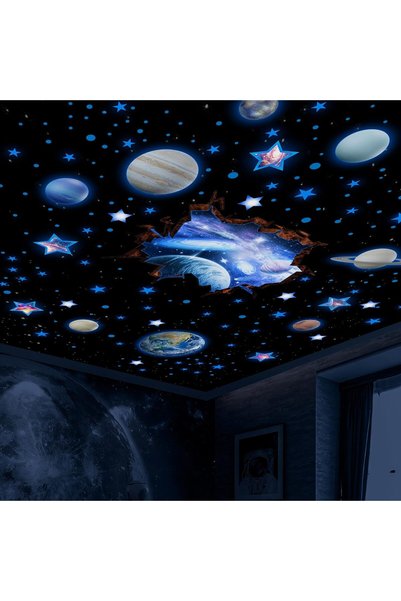 Robmoda Stars and Planets Wall Decals Glow in The Dark, Earth Solar System St...