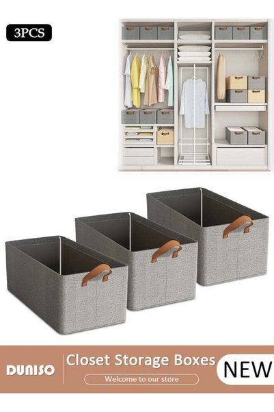 DUNISO 3pcs Wardrobe Clothes Organizer Foldable Closet Storage Organizer for ...