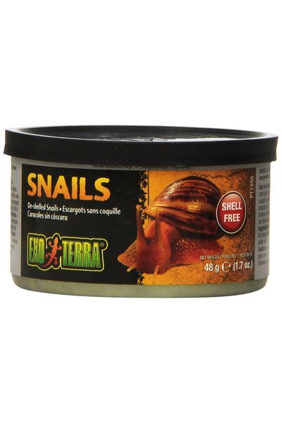 Exo Terra Canned Unshelled Snails – Premium Reptile Food for Turtles, Skinks,...