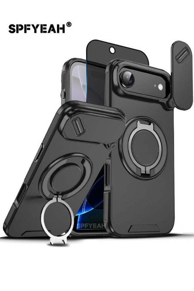 SPFYEAH [3 في 1] غطاء حماية لجهاز iPhone 17 مع واقي شاشة زجاجي مقوى عالي الدق...
