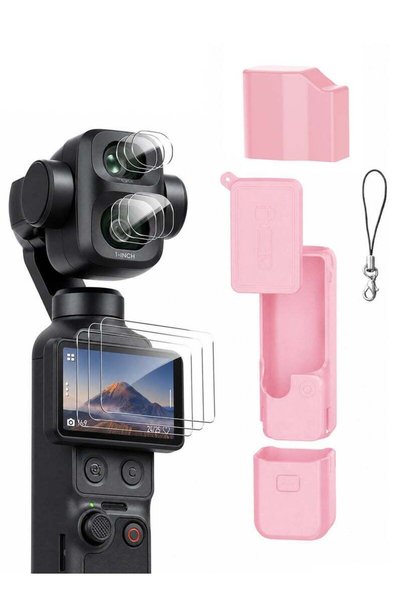 SJet DJI OSMO Pocket 4 Accessory Kit, Silicone Protective Case Cover, Tempere...