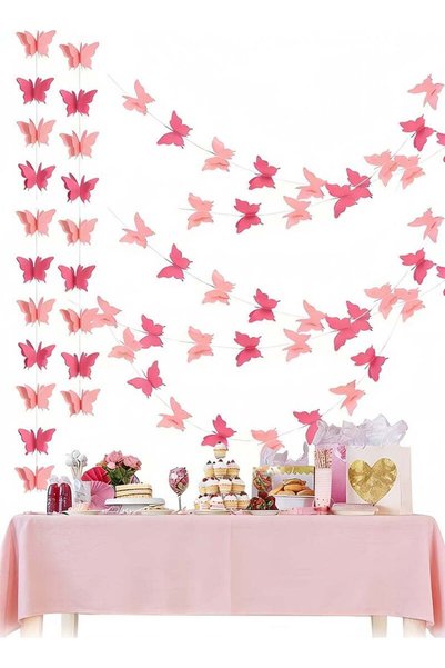 Organizer Butterfly Paper Garland 3D Butterfly Hanging Garland Butterfly Bann...
