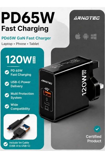 ARNOTEC شاحن سريع بقوة 20 واط مع كابل USB-C إلى Lightning، حاصل على شهادة MFi...