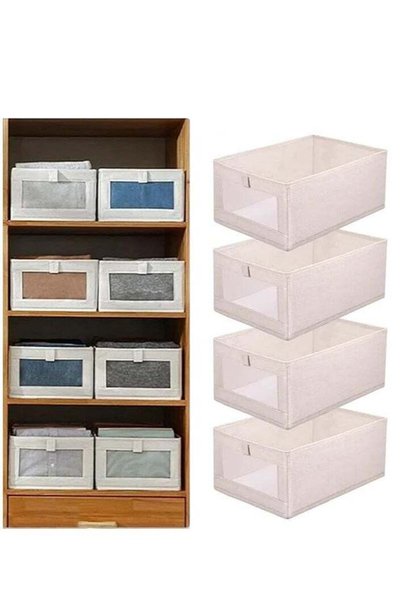 DUNISO 4 in 1 Wardrobe Clothes Organizer Foldable Visible Drawer Closet Organ...