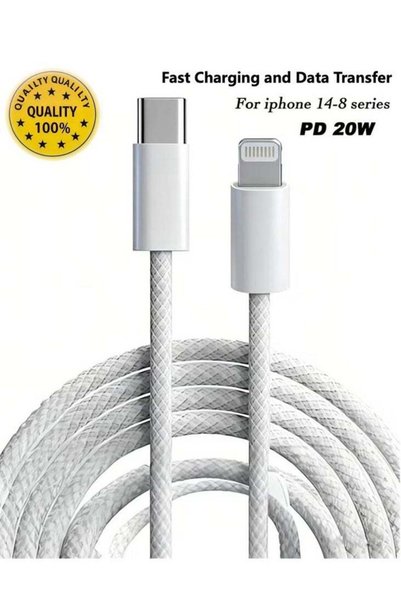 ZAVVY كابل شاحن آيفون مع شريحة أصلية، كابل Lightning إلى USB-C مع شحن سريع، ل...