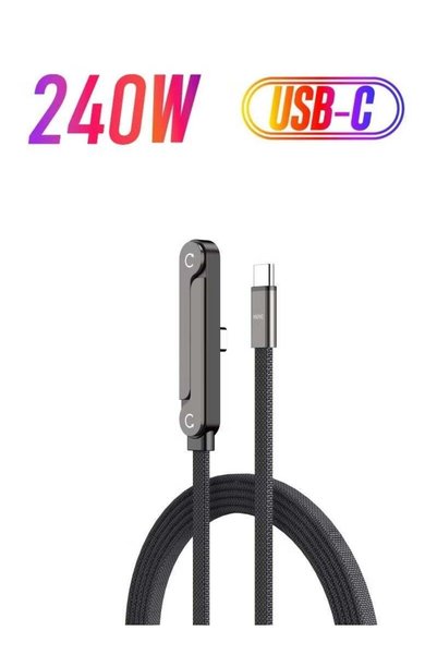 GENERAL كابل شحن سريع WNTFVD 240 واط من نوع USB-C إلى USB-C، طوله 1.5 متر، مص...