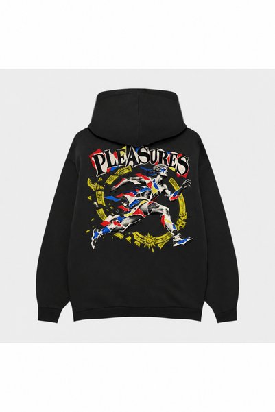 SVART WEAR Pleasures Long Road Printed Black Hoodie