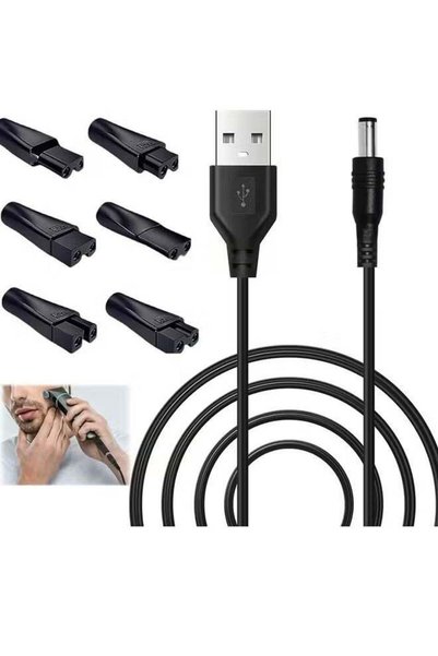 yj مجموعة من 7 أسلاك طاقة USB بجهد 5 فولت، تستخدم مع ماكينات قص الشعر الكهربا...