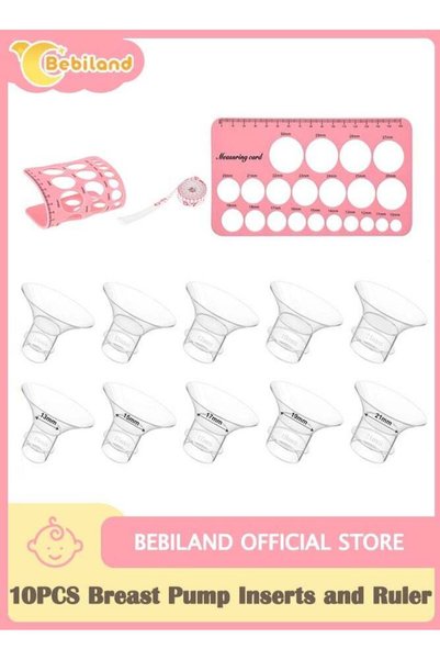 Bebiland 8 Pcs Breast Milk Pump Inserts 15/17/19/21mm, Compatible with Momcoz...