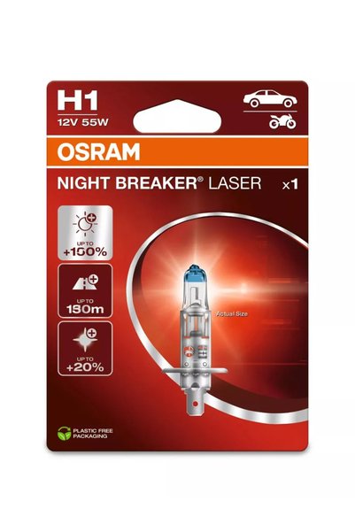 Osram Bec Night Breaker Laser Generația Următoare H1 12V 55W P14,5s blister 6...