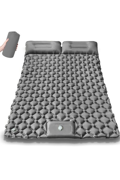 Choice Grey T2312 Outdoor Camping Double Inflatable Mattress Extra Wide Sleep...