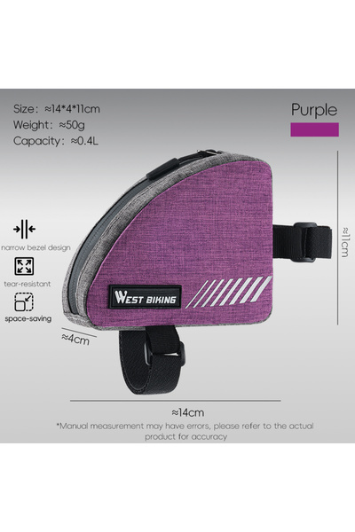 Choice 0.4L(14x11x4cm) Purple WEST BIKING Mini Triangle Bag 0.4L Portable Bic...