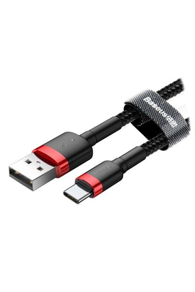 Baseus كابل USB C 3.0A كابل شحن سريع من النايلون المضفر من سلسلة Cafule - شاح...