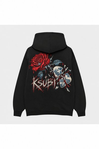 SVART WEAR Ksubi Long Distance Road Printed Black Hoodie