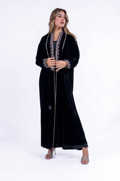 Other Winter velvet fabric quarter abaya - black - 54 - quarter abaya
