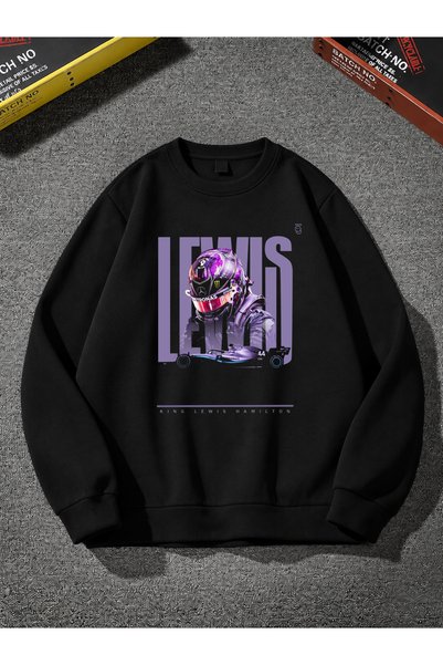 GRAFTTEE CLOTHING سويت شيرت بياقة دائرية للجنسين، بتصميم كبير الحجم، مطبوع عل...