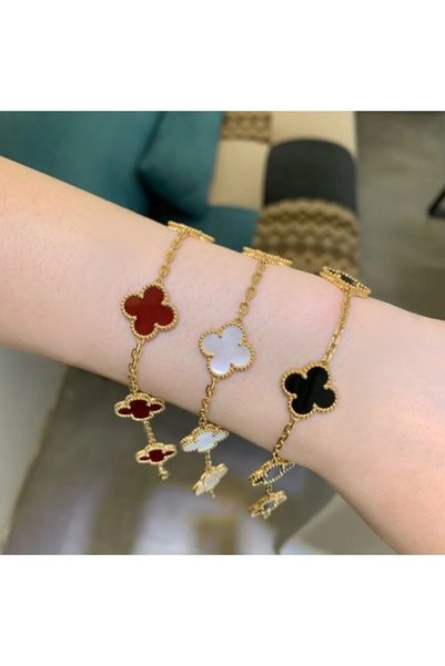 ANGELSS JEWELLERY Çelik Yonca Triple Combination Flower Design Bracelet Set (...