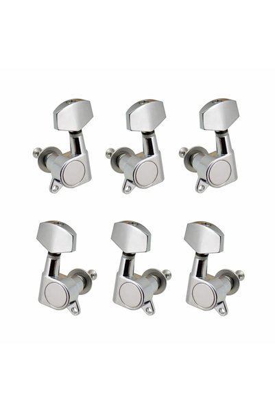 Choice Silver 6 Pieces Guitar Tuner Pegs, Tuning Pegs Keys Machine Heads Set,...