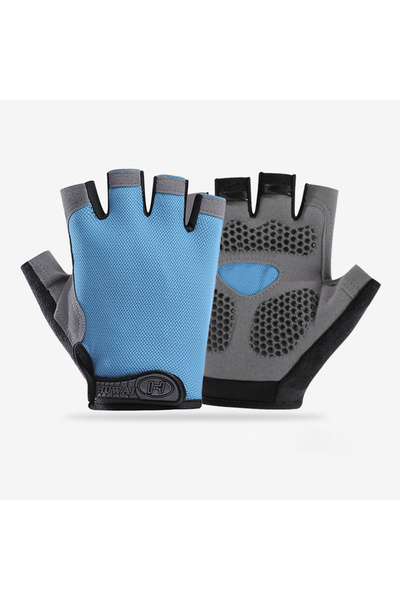 Choice XL upgrade lightblue Men Cycling Bicycle Gloves Half Finger Gym Gloves...