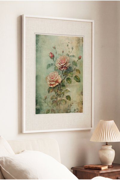 Zevahir Mobilya Dekorasyon 1 Piece of Elegant Botanical-Thoughtful Vintage Pa...