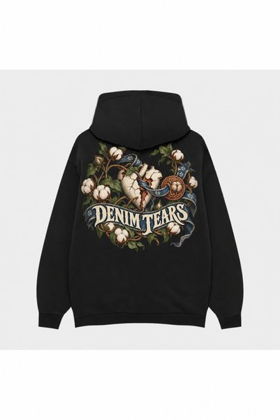 SVART WEAR Μαύρο τζιν με κουκούλα Denim Tears με τυπωμένο μοτίβο «First Move»