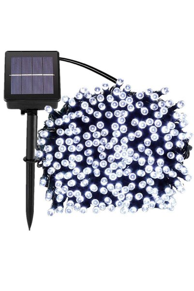 Martom Lumini pentru bradul de Crăciun, 200 LED-uri, alimentate solar, alb re...