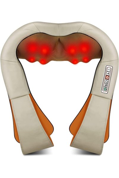 Arabest Shiatsu Neck and Shoulder Massager with Heat, 8 Deep-Kneading Nodes, ...