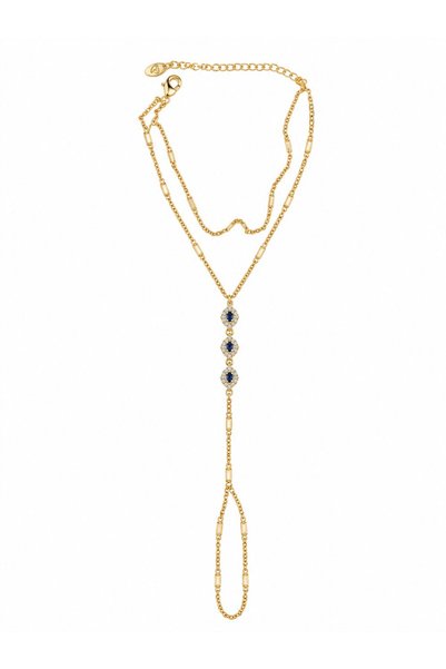 Sacha Accessories Gold Shahmeran with Eye-Shaped Zircon Stones.