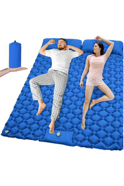 Choice T2312Royal blue Outdoor Camping Double Inflatable Mattress Extra Wide ...