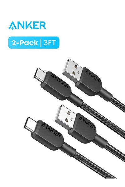 Anker كابل USB-C، كابل شحن USB-A إلى USB-C (عبوة من قطعتين، 0.9 متر)، (15 واط...