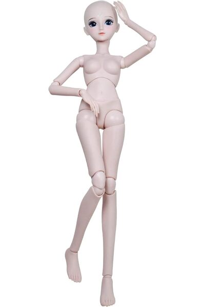 Generic دمية BJD 1/3 آشلي 24" - 60 سم، جسم دمية مخصص، دمى SD بمفاصل كروية، دم...